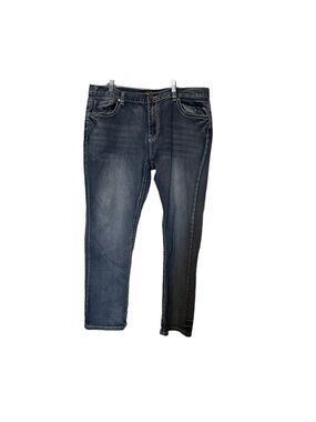 True Luck Mens  Blue Medium Light Wash Straight Leg Jeans Size 40/32